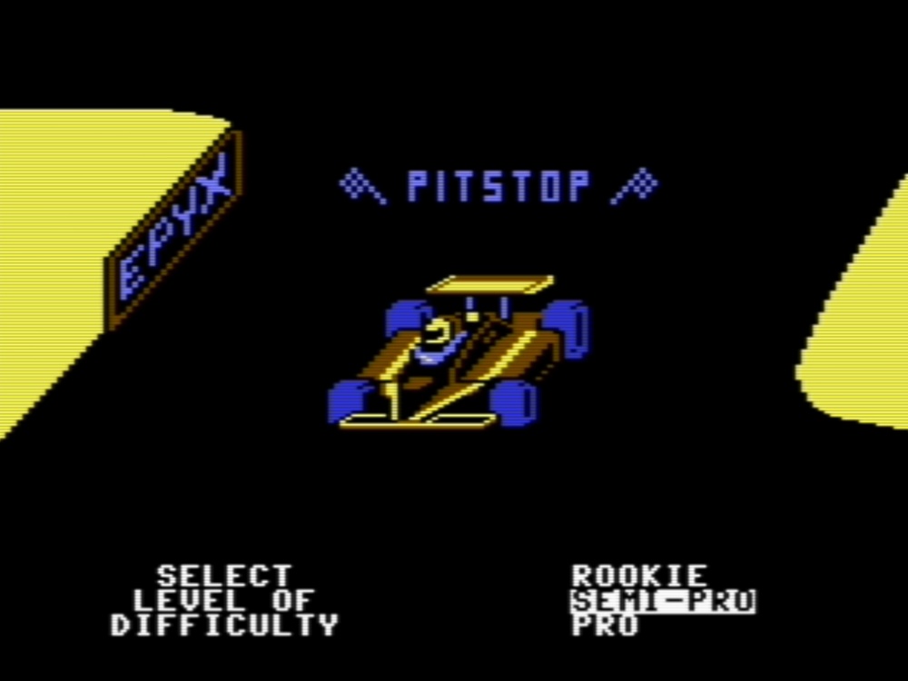 Title Screen of Pitstop for Commodore 64